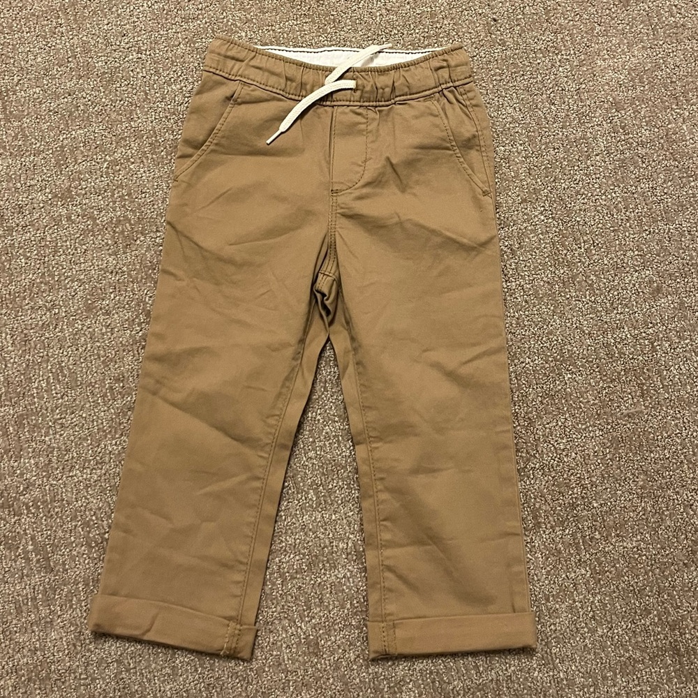 Old Navy Khaki Relaxed Pull-On Pants for Toddler Boys Functional Drawstring